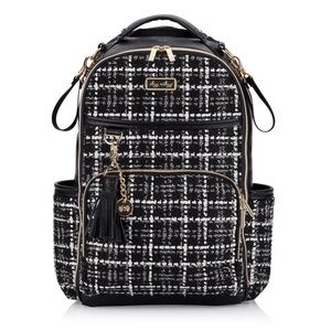 Itzy Ritzy Kelly Boss Plus Backpack Diaper Bag- Black and White Houndstooth